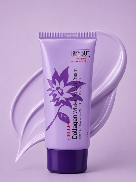 Солнцезащитный крем для лица CELLIO Collagen White, SPF 50+, 70 г - 