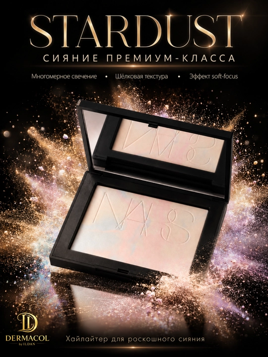 Yuzning tekis rangi va yorqinligi uchun NARS Light Reflecting Stardust yorug‘lik qaytaruvchi kukuni, 10 g