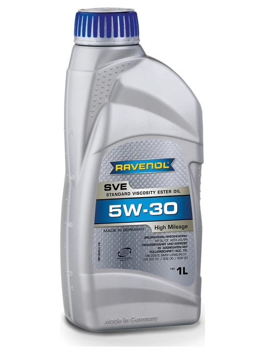 Mator moyi RAVENOL SVE 5W-30 yuqori yurish masofasiga ega avtomobillar uchun, 1 L - 