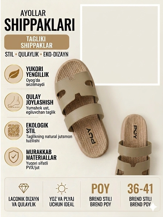 Ayollar uchun yozgi rezina shippaklar, ayollar shippaklari va slanslari