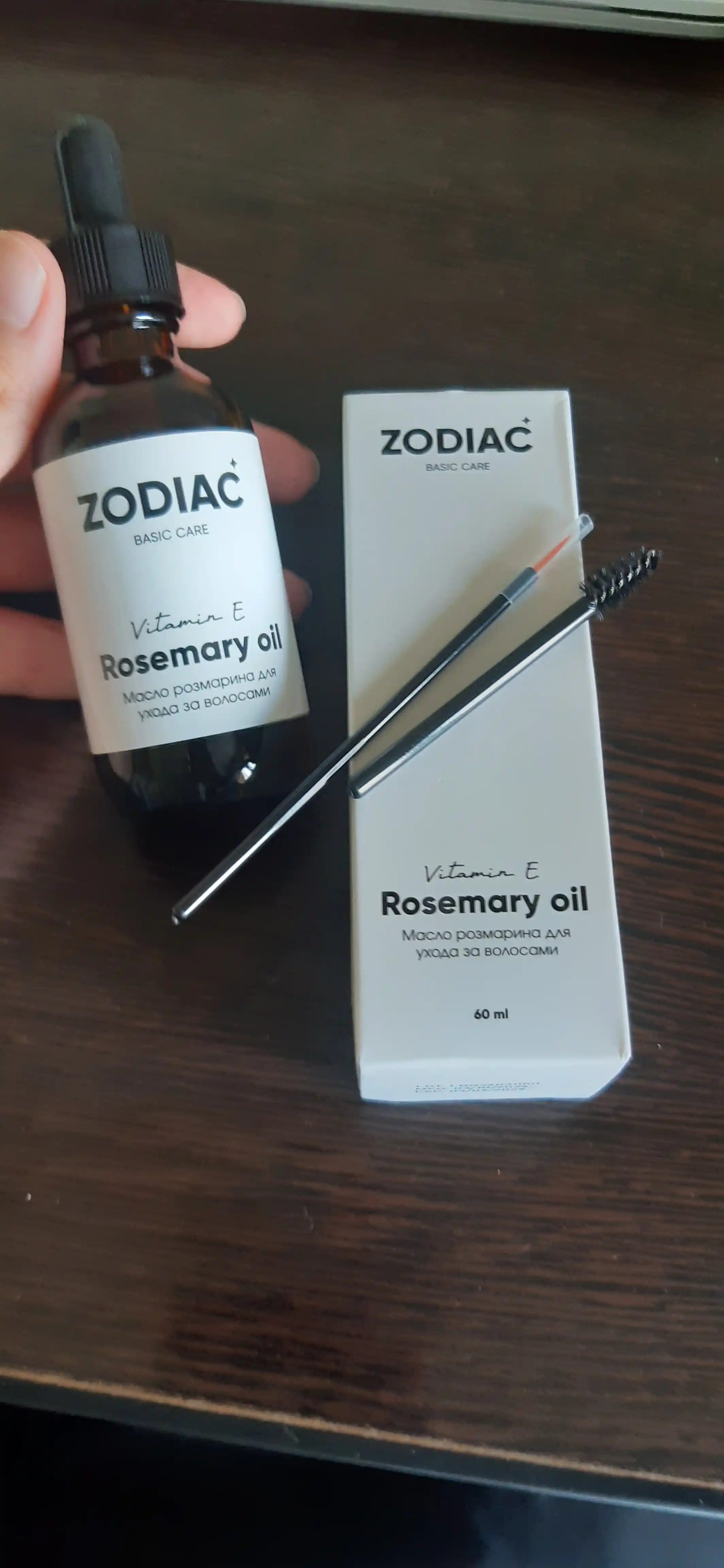 ZODIAC soch o‘stirish uchun rozmarin moyi, qosh va kipriklar uchun zardob, E vitamini, 60 ml
