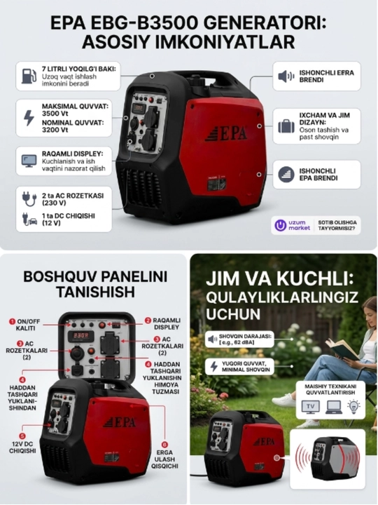 Benzin generatori EPA EBG-B3500