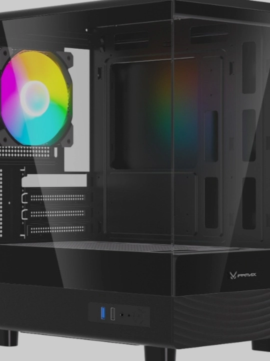 Diamond R2M Black ARGB Gaming PC Case, Micro-ATX / Mini-ITX, 3 Fan Support korpus