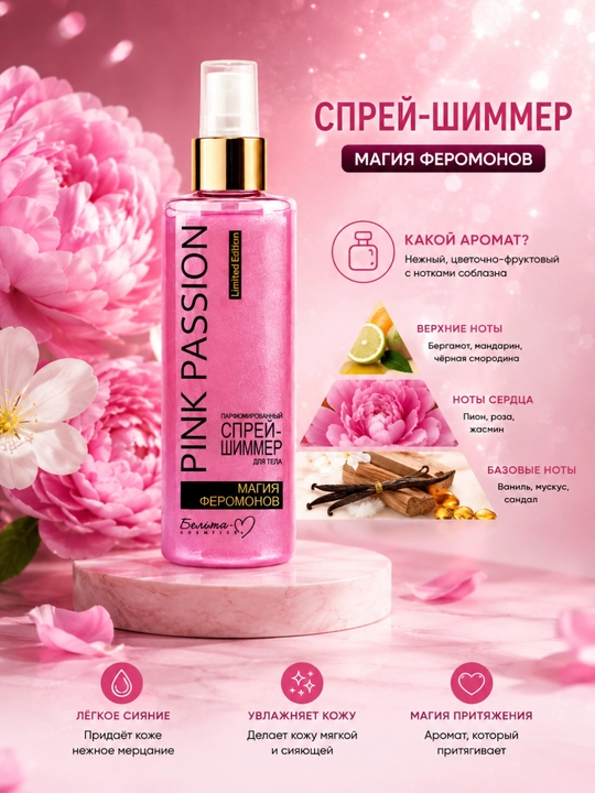 Pink Passion tana uchun xushbo‘y sprey-shimmer - 