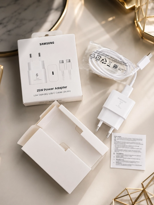 Samsung 25W Type-C quvvatlash qurilmasi zaryadchik Fast Charge kabeli bilan
