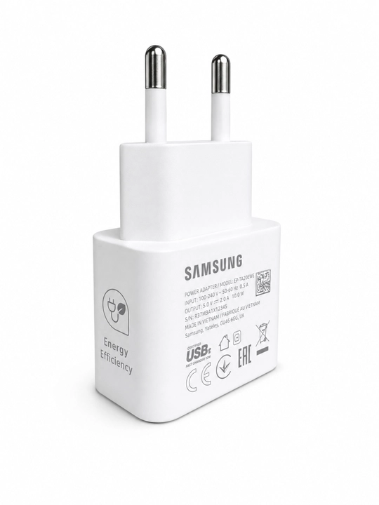 Samsung 25W Type-C quvvatlash qurilmasi zaryadchik Fast Charge kabeli bilan