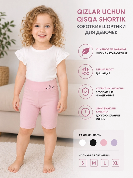 Мягкие и дышащие защитные шортики для девочек