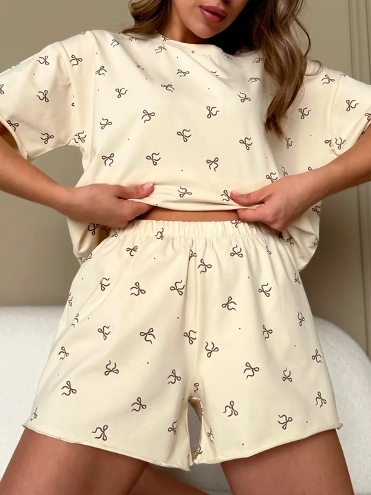 Pijama ayollar uchun (futbolka+shorti), paxta NEO