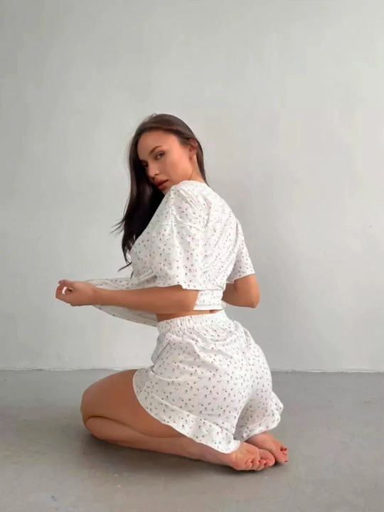 Pijama ayollar uchun (futbolka+shorti), paxta NEO