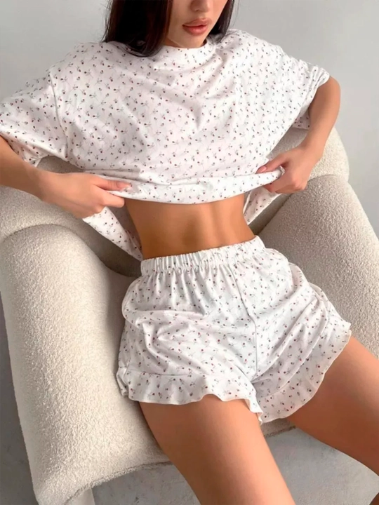 Pijama ayollar uchun (futbolka+shorti), paxta NEO
