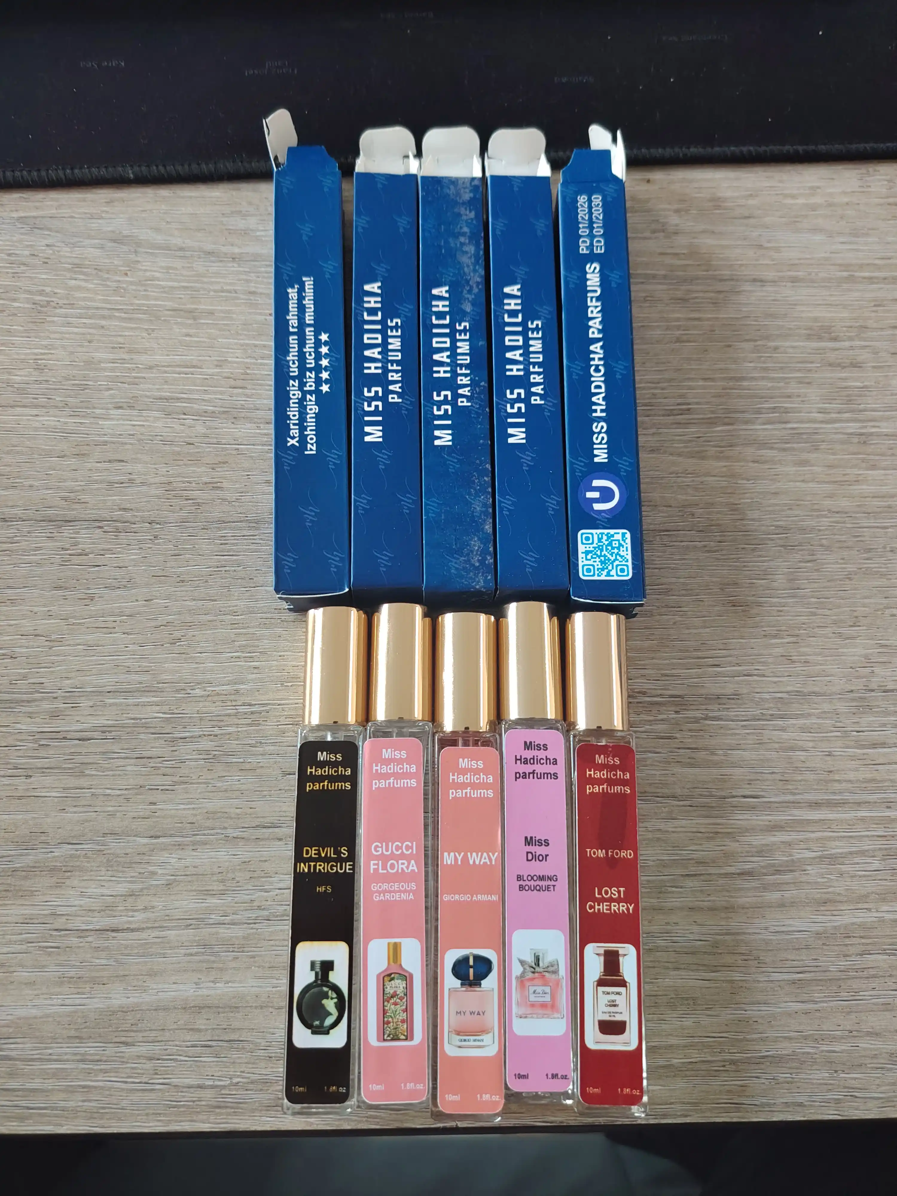 Ayollar uchun atirlar to'plami, Gucci Flora, Miss Dior, My Way, Lost Cherry, Boomshel