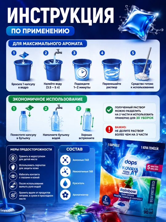 Dops kovaya at водорастворимое средство для мытья полов и поверхностей