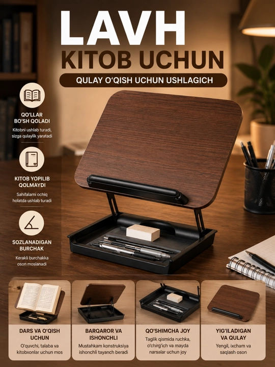 Подставка для книг, держатель для книги, регулируемый органайзер для чтения - 