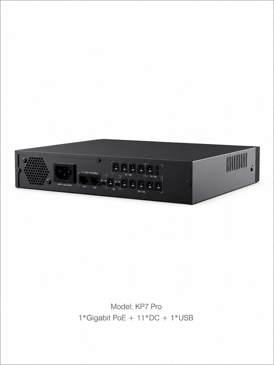 MARSRIVA KP7 Pro Smart Mini DC UPS 76.8Wh – 100W, LiFePO4, Gigabit PoE