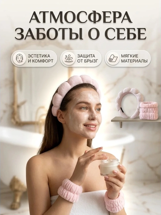 Ободок для умывания и снятия макияжа, умывания лица и снятия макияжа