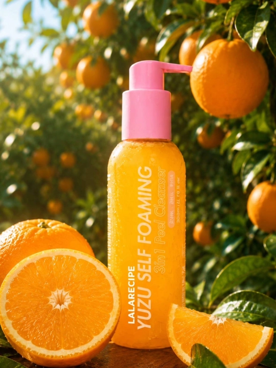 Пенка для умывания, 3 в 1, Lalarecipe Yuzu Self Foaming Peel Cleanser