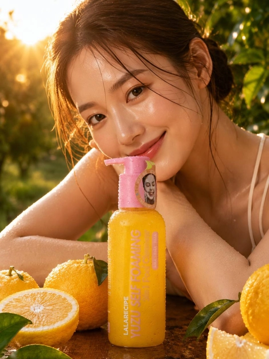 Пенка для умывания, 3 в 1, Lalarecipe Yuzu Self Foaming Peel Cleanser - 