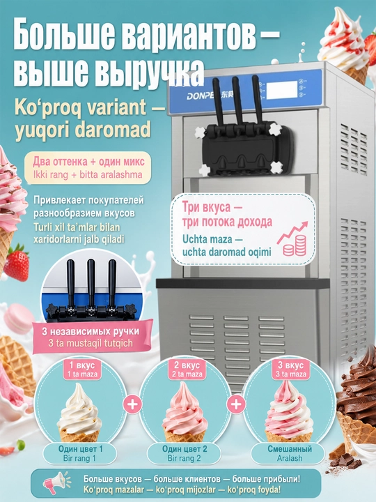 Аппарат для приготовления мороженого DONPER DP-01 — сенсорное управление