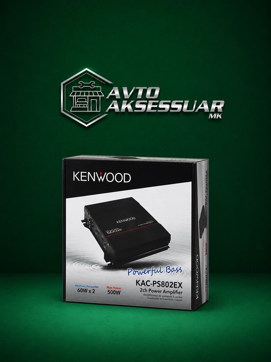 Avtomobil usilitel, ovoz kuchaytirgich, KENWOOD KAC-PS802EX 2 kanalli, qora 500W - 