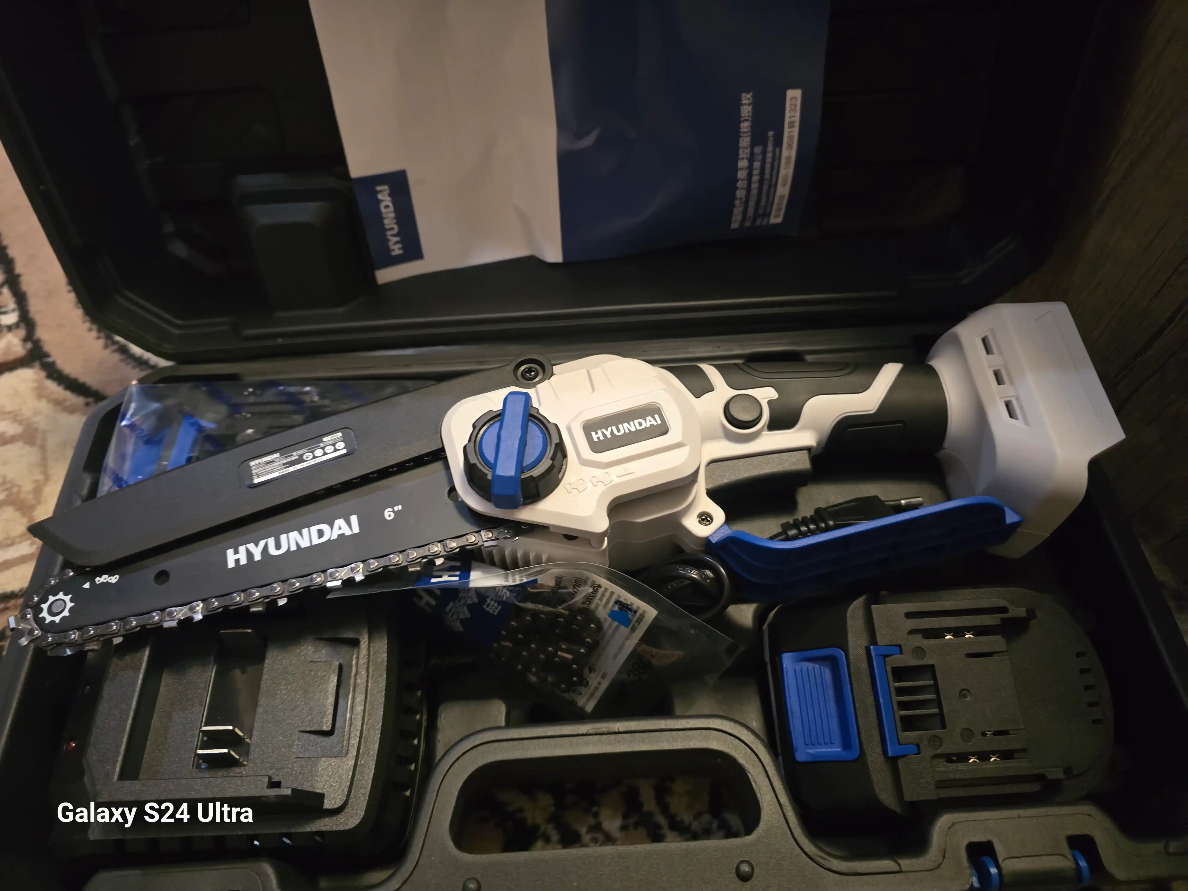 Akkumulyatorli arra 6/8 dyuym, cho'tkasiz 2 ta batareya HYUNDAI