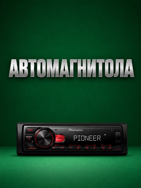Avtomagnitola PIONEER MVH-S145BT, mashina uchun magnitafon, 1DIN, qora, Bluetooth AUX USB