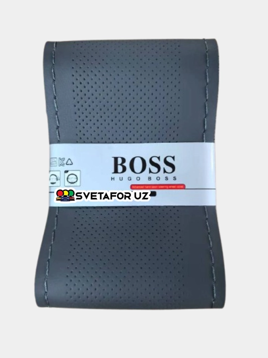 Avtomobil BOSS rul chexol tikiladigan, nafas oluvchi, qulay va eko charmdan - 