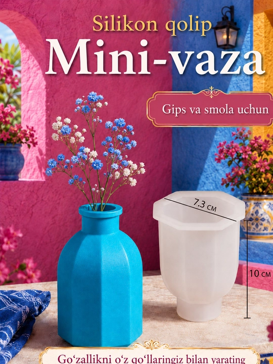 Silikon qolip, gullar uchun guldon, guldon qolipi, gips va smola uchun mold