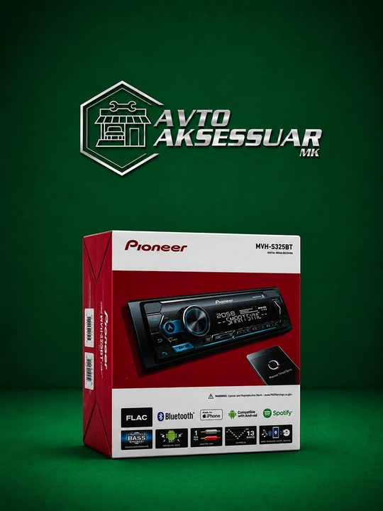 Magnitofon Pioneer MVH-S325BT Bluetooth avtomagnitola, 1DIN, 4x50W - 
