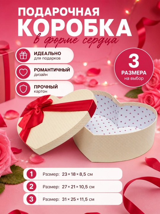 Подарочная коробка сердце. Красная gift box. Коробка для подарка - 