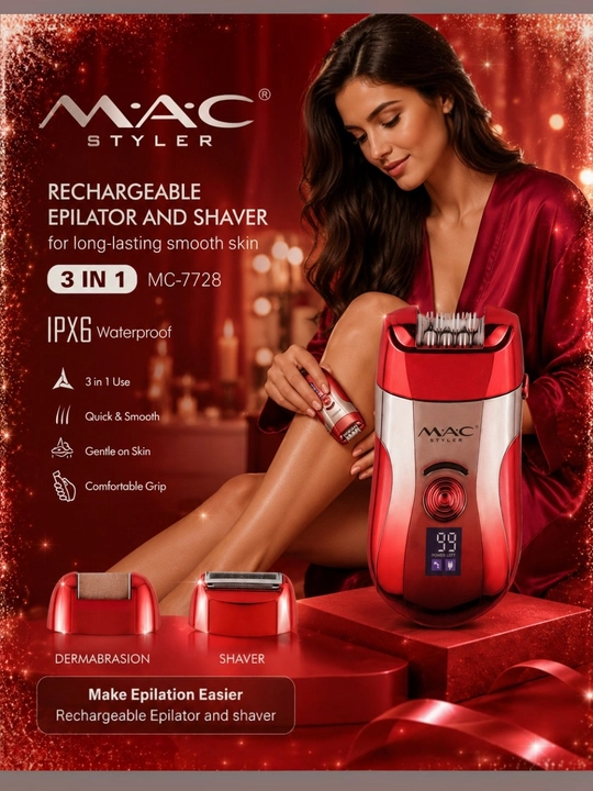 M.A.C styler epilyatori, MC-7728, 3 ta 1 da professional epilyator - 