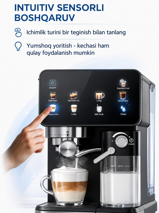 Kofe mashina Duvel, 1350W, Kofe mashina uy va ofis uchun koffe aparat