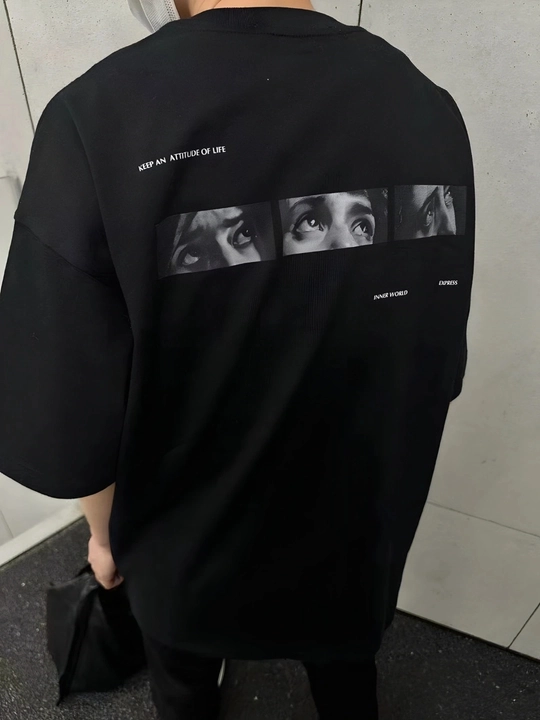Футболка oversize, чёрная футболка, streetwear, унисекс, мужская футболка