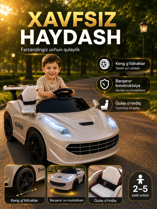 Bolalar elektromobili, tezyurar mashina, elektrokar