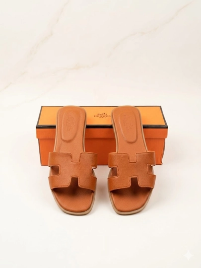 Женские тапочки He`rmes, женская обувь, Размер в размер — 2506-HERMES11-ПЕСОЧ-39