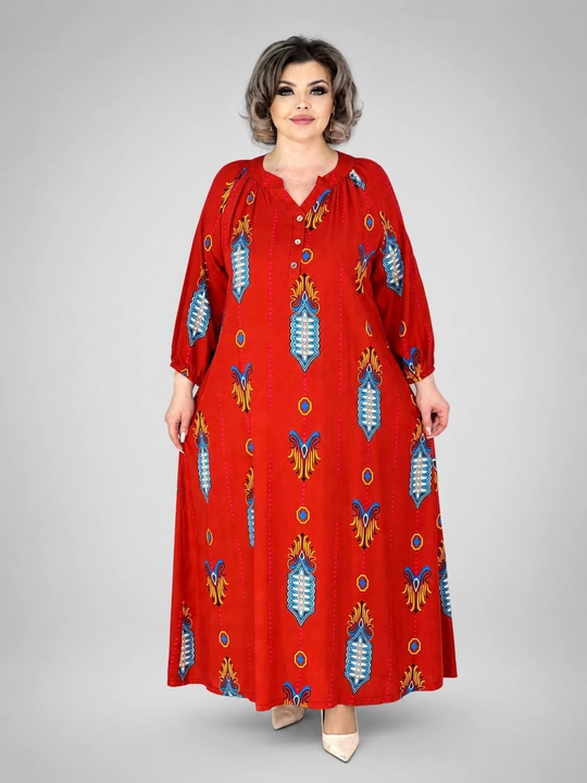 Ayollar uchun katta o‘lchamli, oversize, paxtadan tikilgan uzun ko‘ylak - 