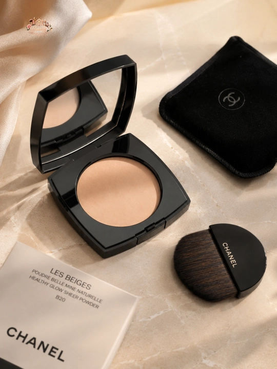 Yuz uchun kompakt pudra, tabiiy yorqinlik,Chanel Les Beiges Healthy Glow Sheer Powder B20 - 
