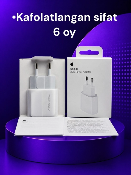 IPhone uchun 20W tezkor zaryadlovchi Adapter blok va perixodnik sovg'a 1 yil kafolat