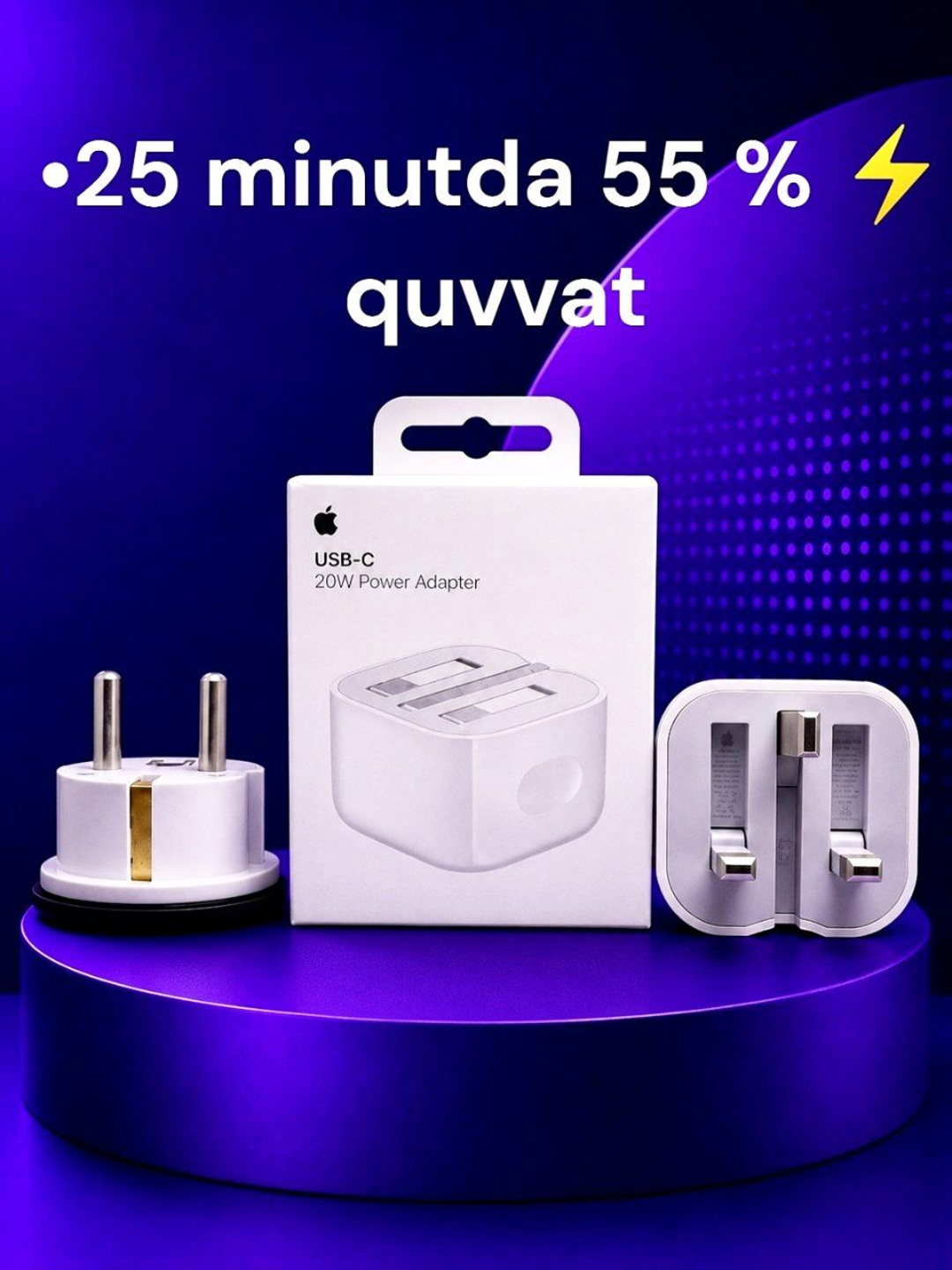 IPhone uchun 20W tezkor zaryadlovchi Adapter blok va perixodnik sovg'a 1 yil kafolat