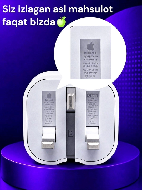 IPhone uchun 20W tezkor zaryadlovchi Adapter blok va perixodnik sovg'a 1 yil kafolat