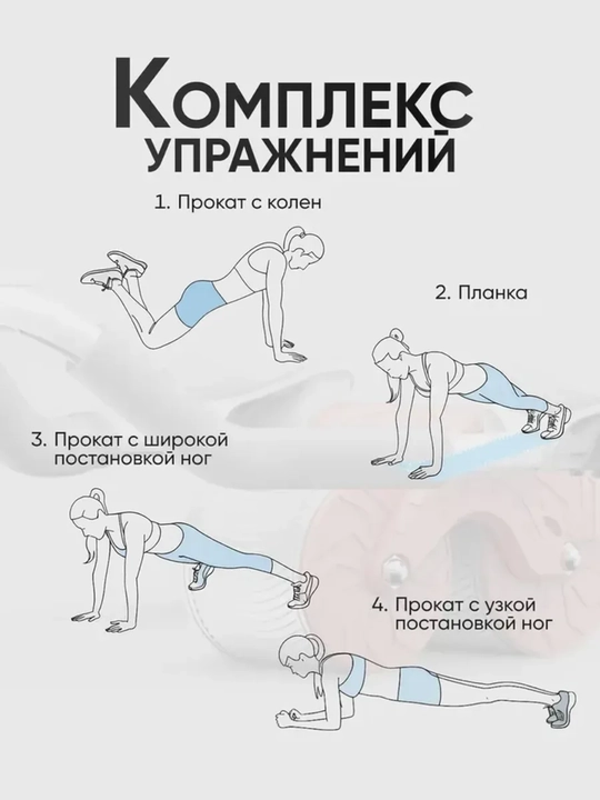 Ролик для пресса с возвратным механизмом, таймером и подставкой для телефона