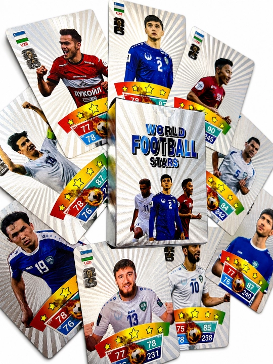 Mashhur futbolchilar kartochkalari, o‘ramda 55 dona - 