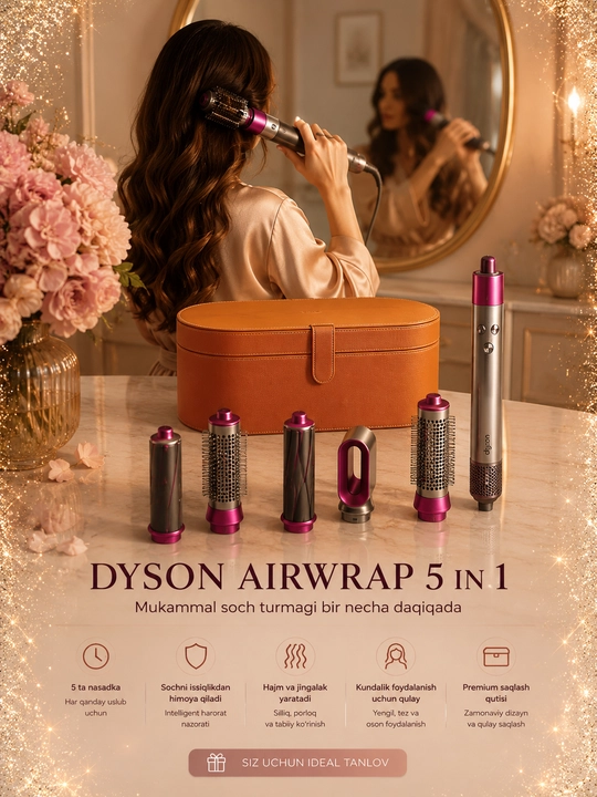 DYSON 5in1 olovrang ayollar uchun professional multistayler