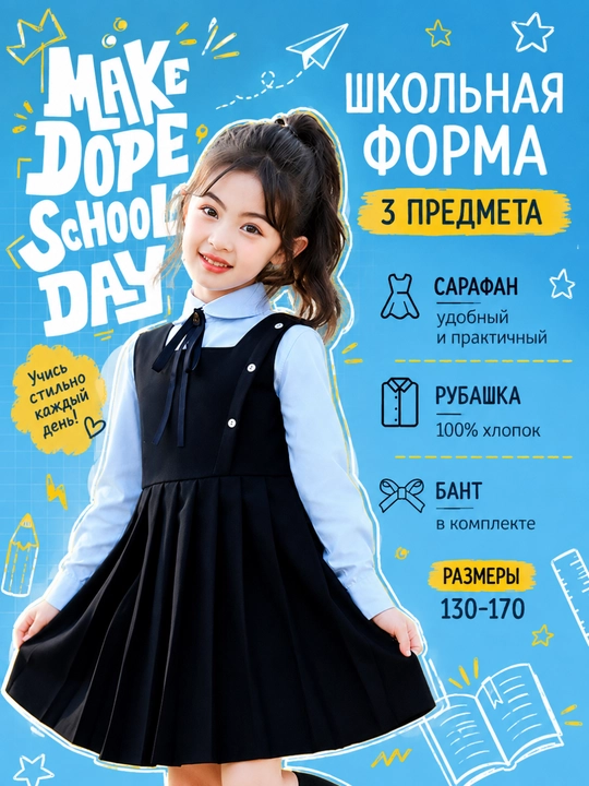 Школьная форма для девочек 3 предмета - 