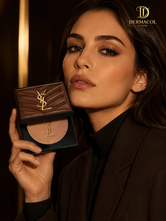 Пудра-бронзер для макияжа лица YSL All Hours Hyper Bronze 01 Light Sepia сияющий финиш 7.5г