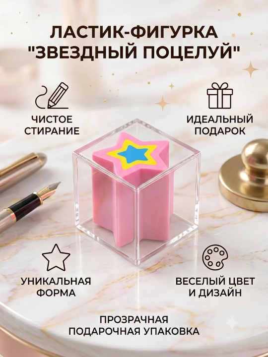 M&G Unicorn o‘chirg‘ich-figura, yulduz shaklida, shaffof qadoqda, AXP963QC - 