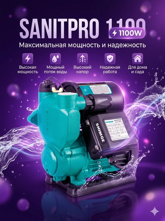 Suv nasos, Avtomatik suv nasoslari, hammom uchun nasoslar, suv taminoti, SANITPRO 370