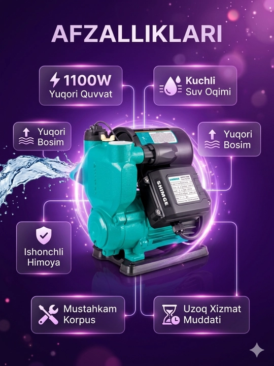 Suv nasos, Avtomatik suv nasoslari, hammom uchun nasoslar, suv taminoti, SANITPRO 370