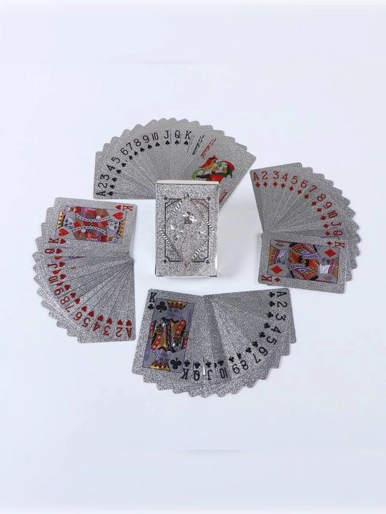 Разноцветные карты для покера, фокусов, прочих игр, пластиковые, 1 колода - 54 шт