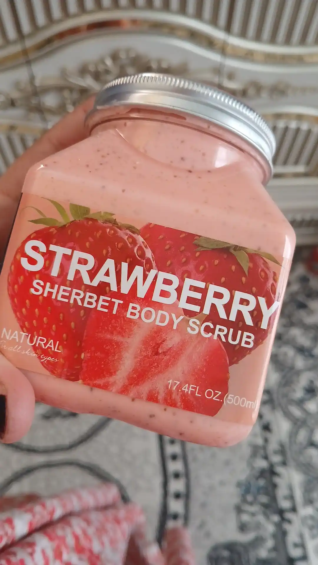 Скраб для лица и тела Wokal Sherbet Body Scrub, с экстрактом малины и клубники, 500/350 гр