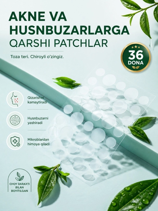 Husnbuzar va qora nuqtalarga qarshi nuqtali patch-yopishtiruvchi stikerlar, 36 ta stiker